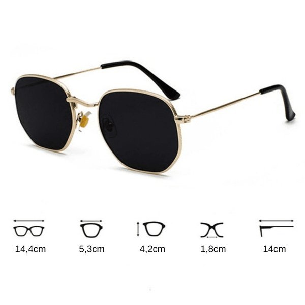 Óculos de Sol Hexagonal UV400