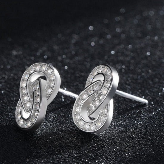 Brinco em Gota Duplo com Zircônia Prata