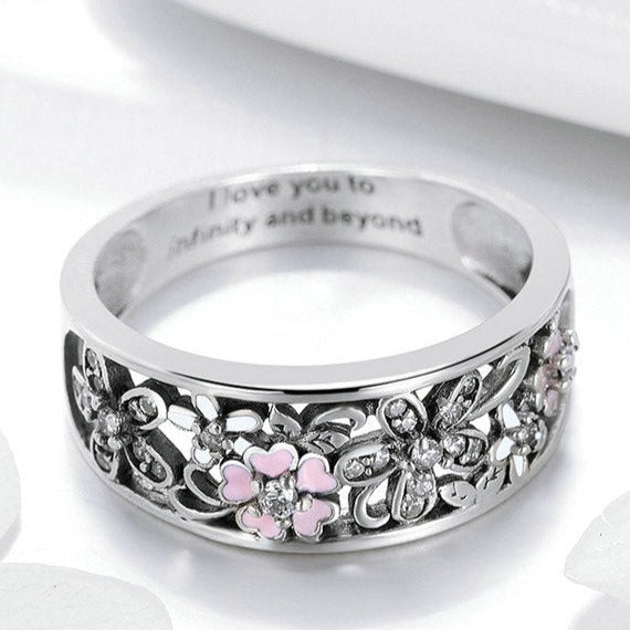 Anel Flores Infinity Love Prata
