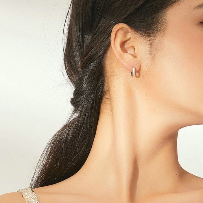 Brinco Argola Estrelas Cravejadas Prata