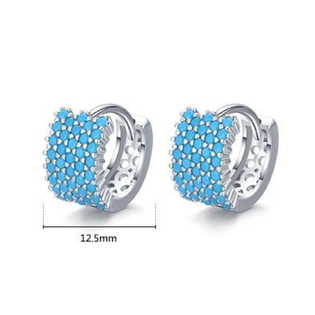 Brinco Argola Turquesa Vintage Prata