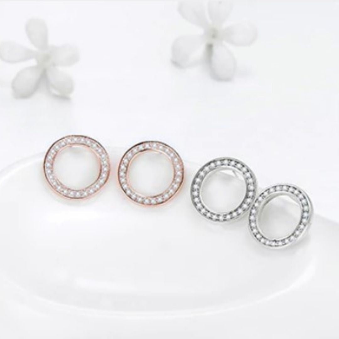 Brinco Redondo Glamour Prata