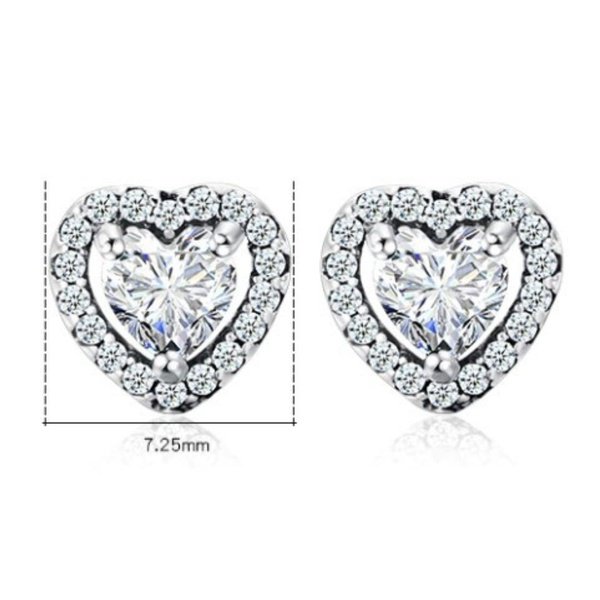 Brinco Prata Coração de Zircônia