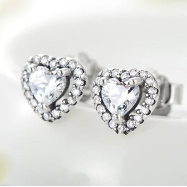 Brinco Prata Coração de Zircônia