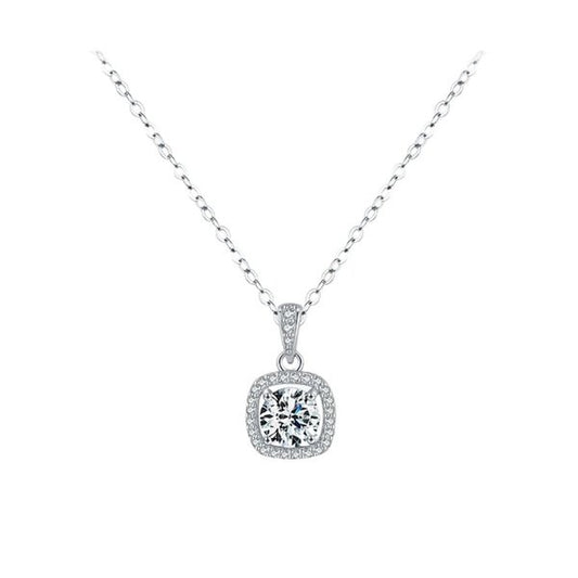 Colar Pingente de Zircônia Elegante Prata