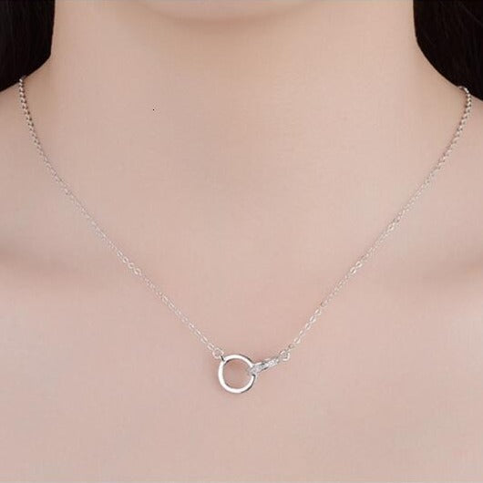 Colar de Prata com Dupla Argola e Zircônias