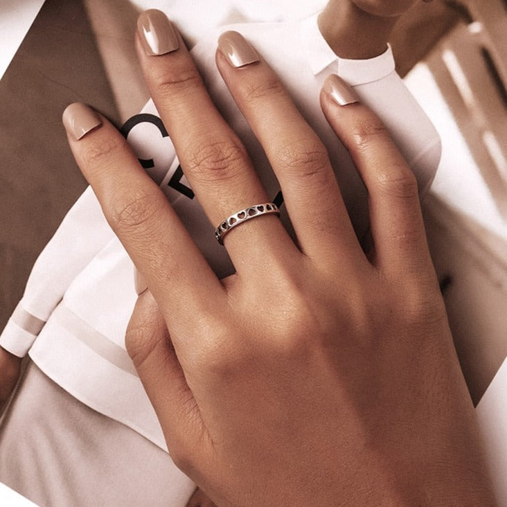 Anel Ajustável Vazado Prata