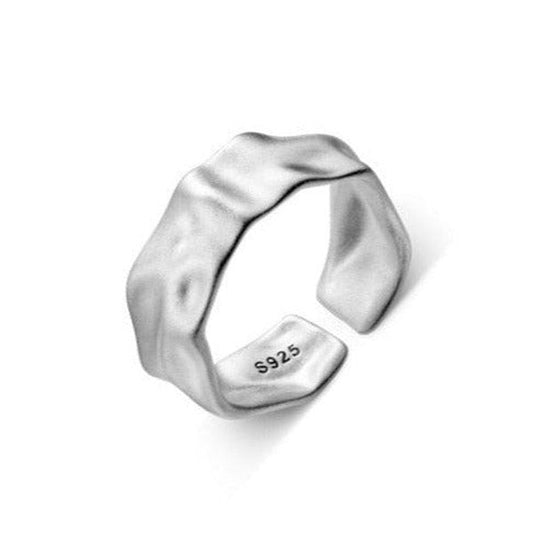 Anel Ajustável Irregular Prata