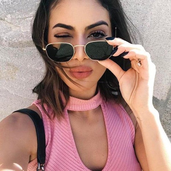 Óculos de Sol Hexagonal UV400