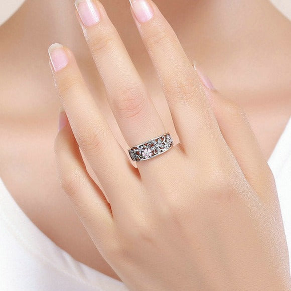 Anel Flores Infinity Love Prata