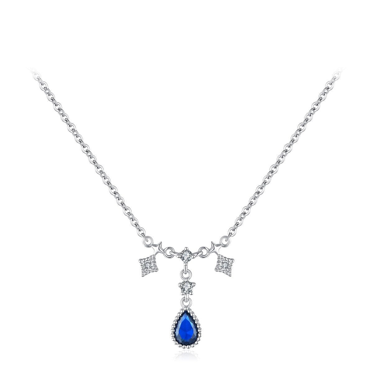 Colar de Prata com Pingente Colorido e Zircônias