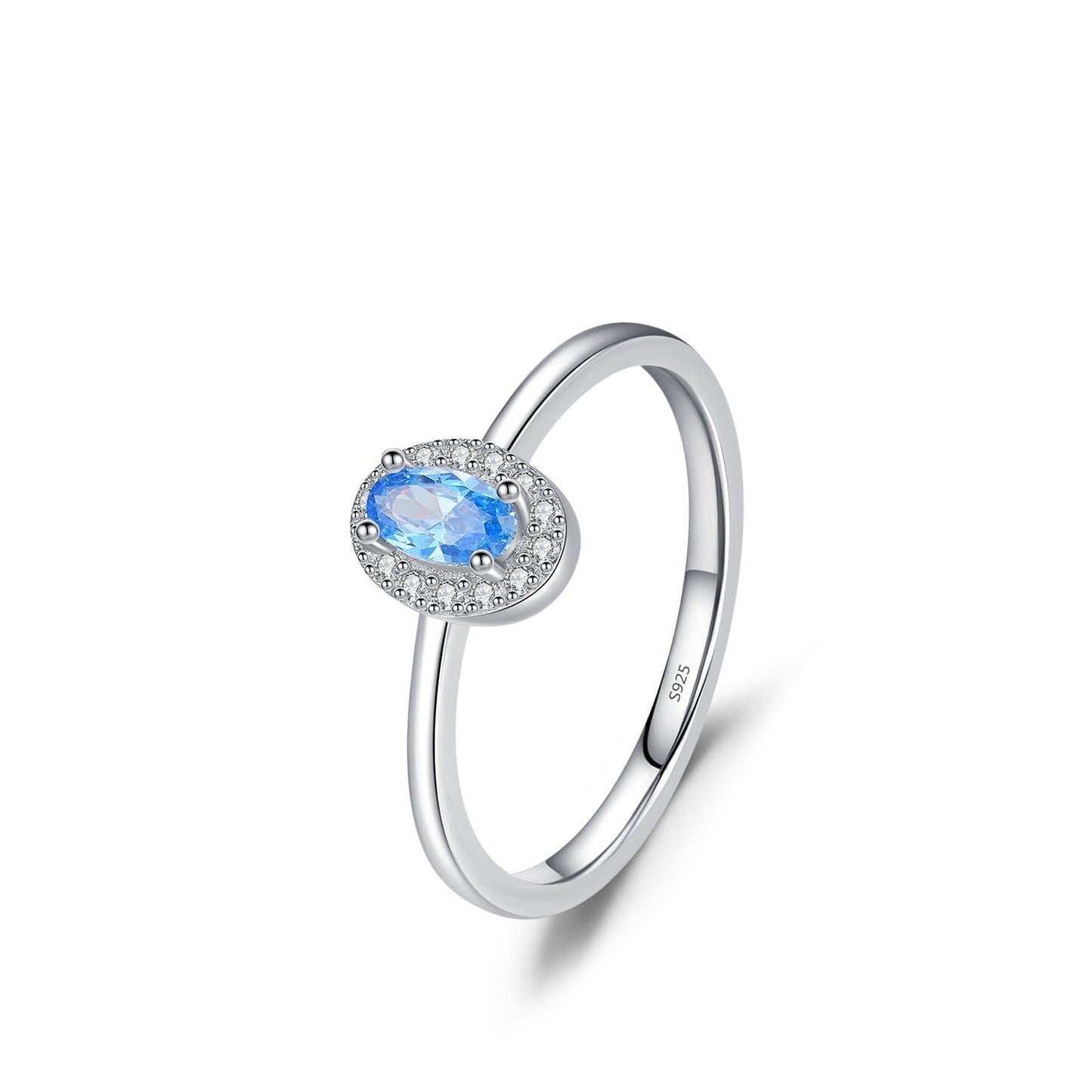 Anel de Prata com Zircônias Solitário Arco-Íris