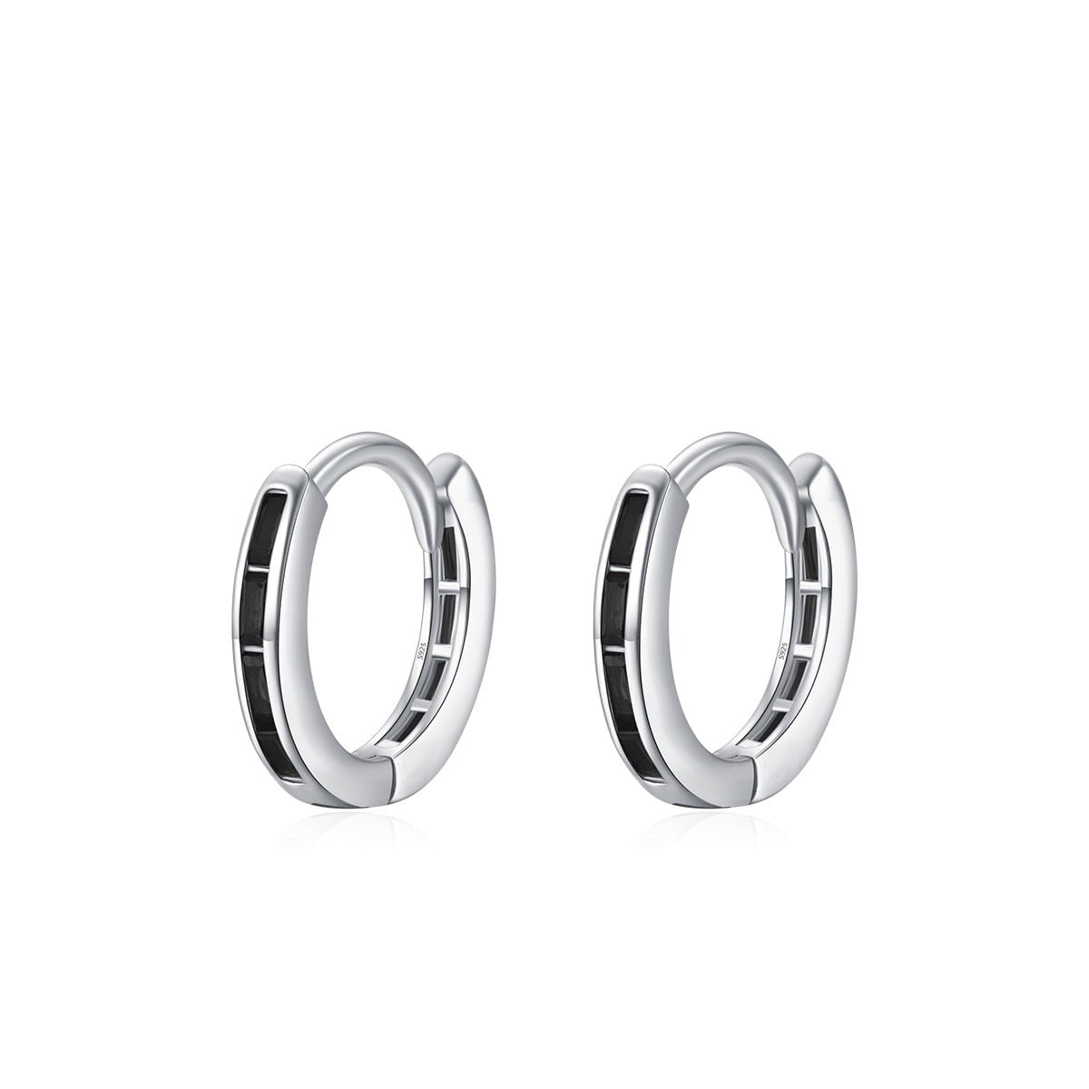 Brinco de Prata Argola com Zircônia Colorida