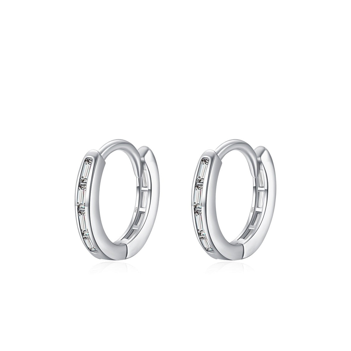 Brinco de Prata Argola com Zircônia Colorida