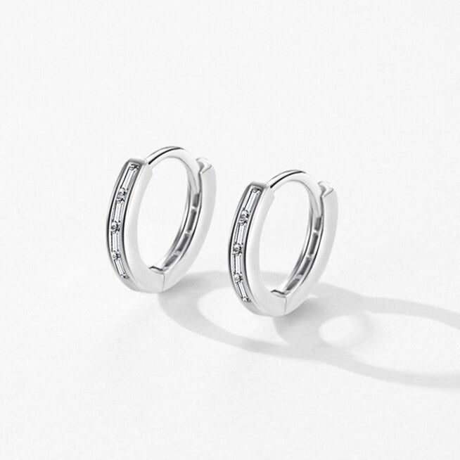 Brinco de Prata Argola com Zircônia Colorida