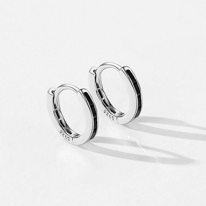 Brinco de Prata Argola com Zircônia Colorida