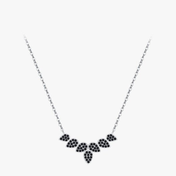 Colar de Prata Folhas com Zircônias