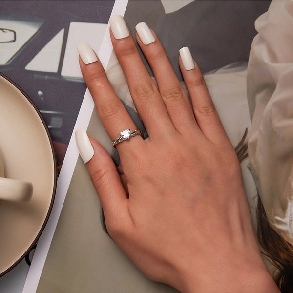 Anel Solitário Coração Romantic Love Prata