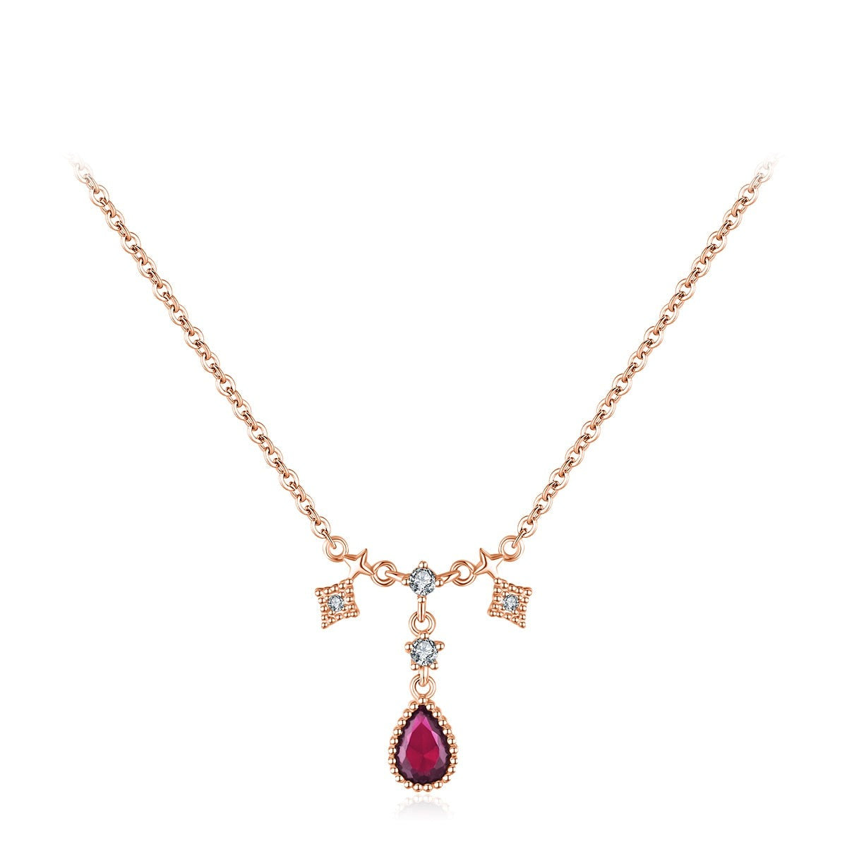 Colar de Prata com Pingente Colorido e Zircônias