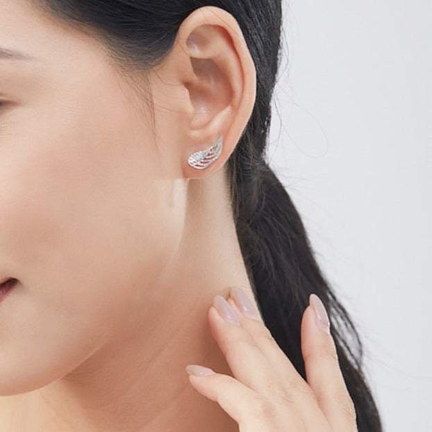 Brinco de Prata Asas de Anjo com Zicônias