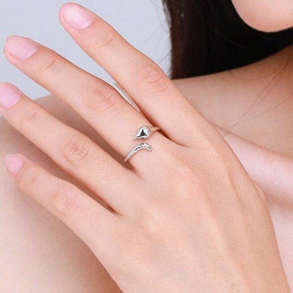 Anel Ajustável de Raposa Prata