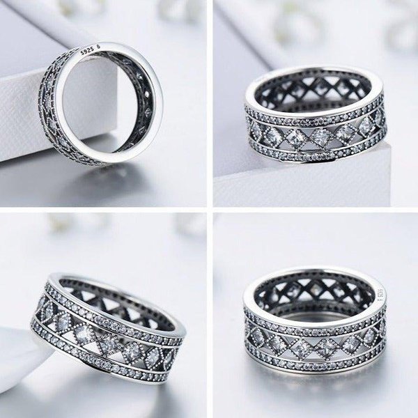 Anel Prata Clássico com Zircônias