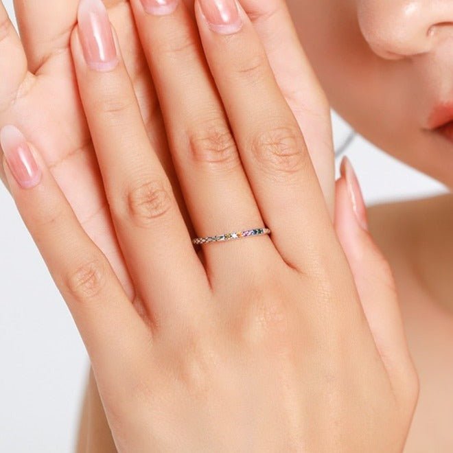 Anel Prata Cobra Rainbow