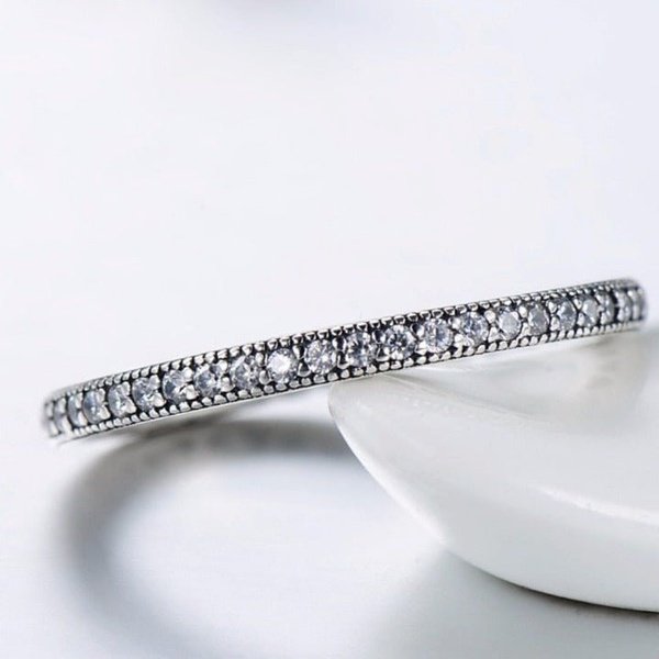 Anel Prata Clássico Coração Romantic