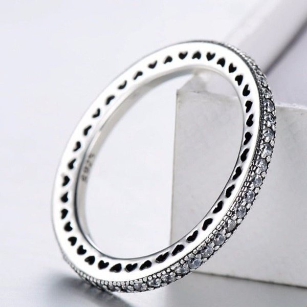 Anel Prata Clássico Coração Romantic