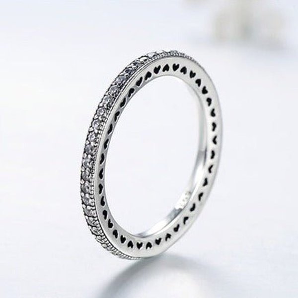 Anel Prata Clássico Coração Romantic