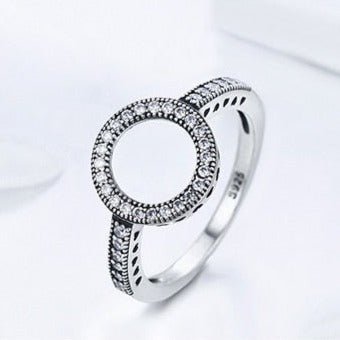 Anel Prata Coração Romantic