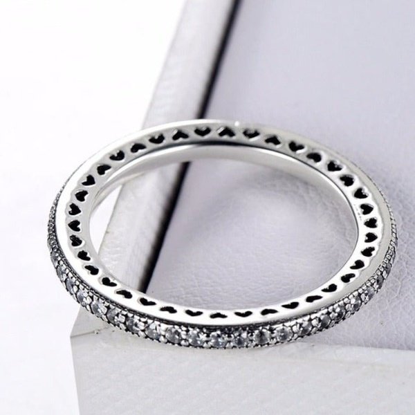 Anel Prata Clássico Coração Romantic