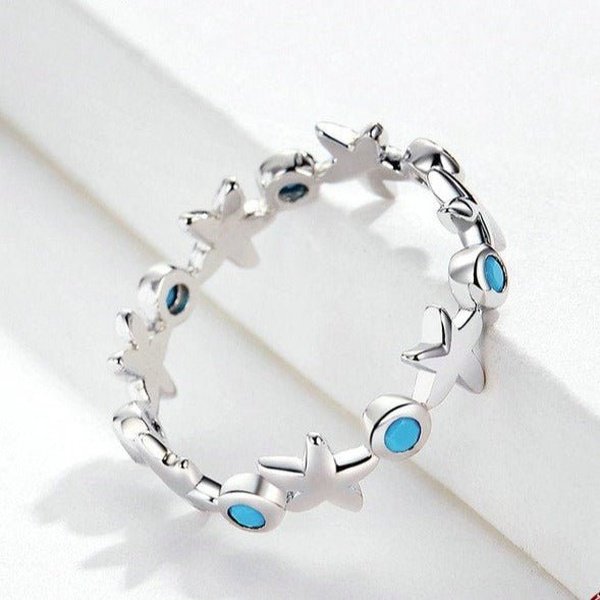 Anel Prata Estrela do Mar