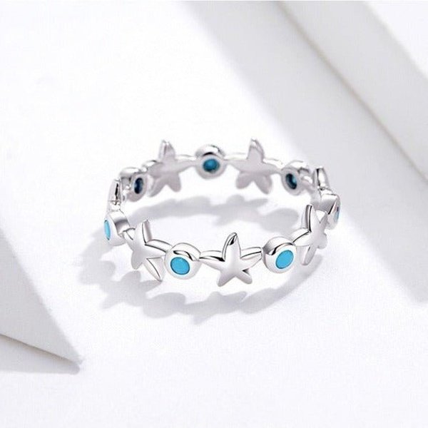 Anel Prata Estrela do Mar