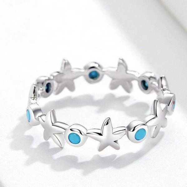 Anel Prata Estrela do Mar