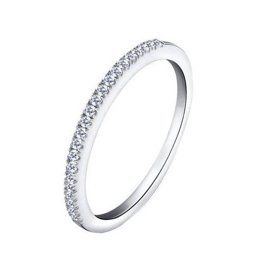 Anel Prata Aparador com Cravejado de Zircônia