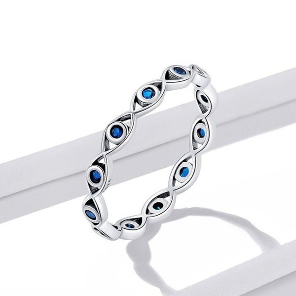 Anel Prata Olho da Sorte