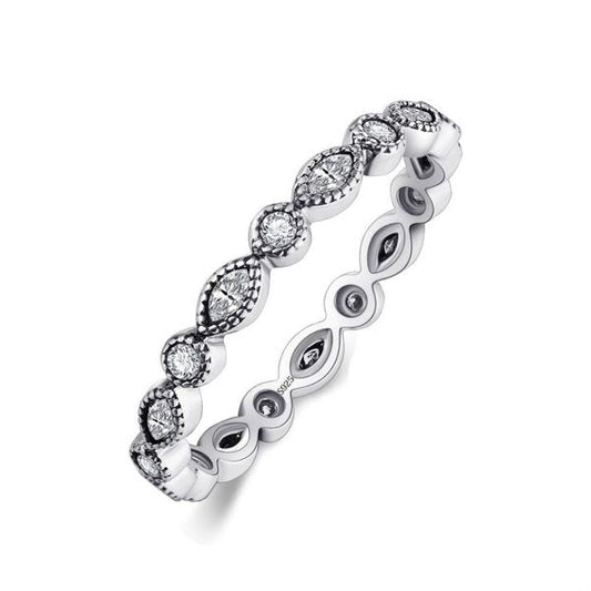 Anel Prata Zircônias