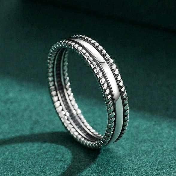 Anel Prata Vintage Torcido