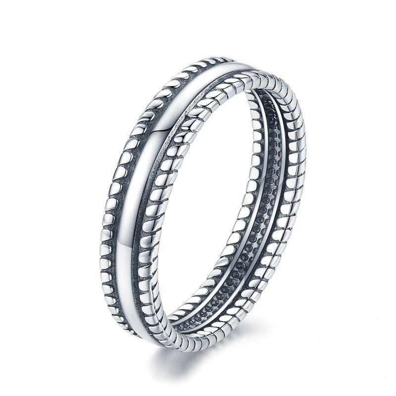 Anel Prata Vintage Torcido