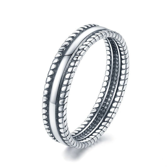 Anel Prata Vintage Torcido