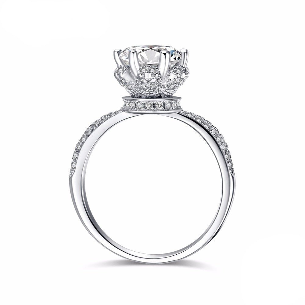 Anel Solitário Diamante de Zircônia Prata