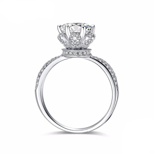 Anel Solitário Diamante de Zircônia Prata