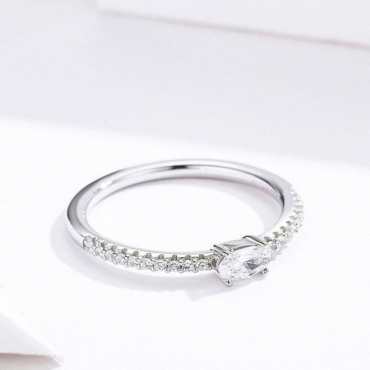 Anel Solitário Prata Majesty