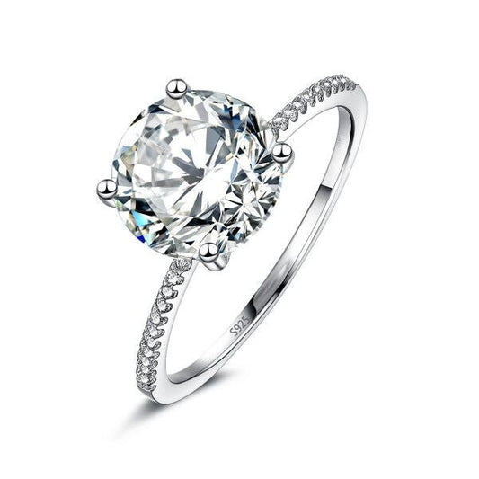 Anel Solitário Prata Realeza