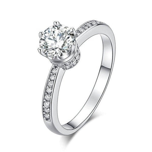 Anel Prata Solitário Shine