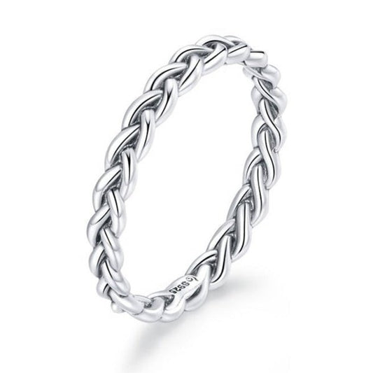 Anel Trançado Vintage Prata