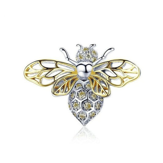 Berloque Abelha de Cristal Prata