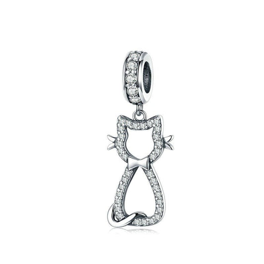 Berloque Cat Charm Gato Prata