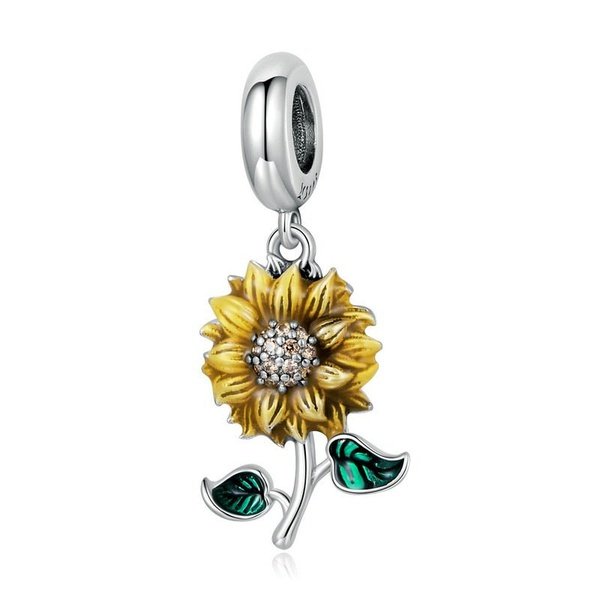 Berloque Charm Sunflower Prata